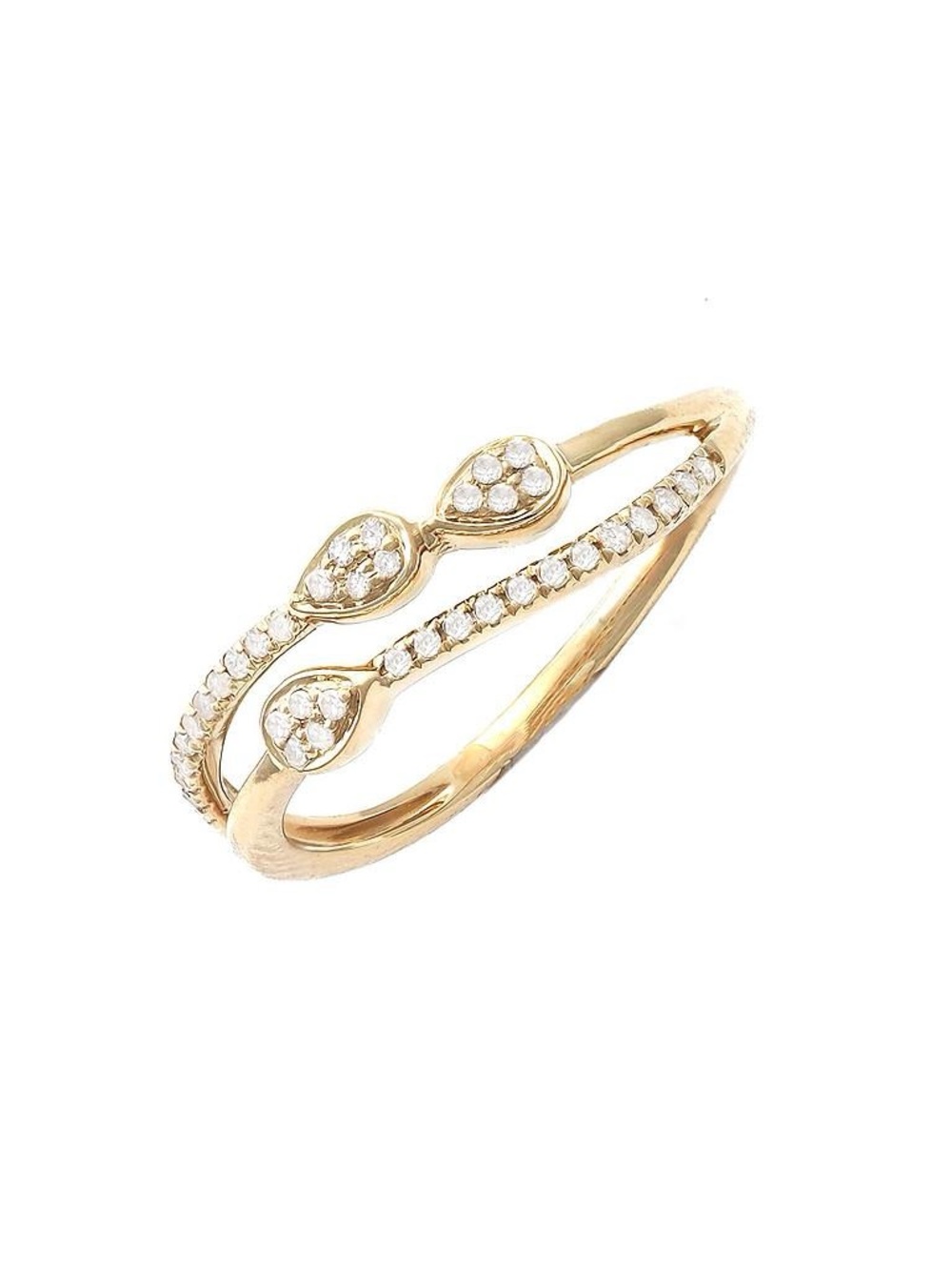 14K Real Solid Yellow Gold Natural Diamond Ring 0.11ctw Size 6.5